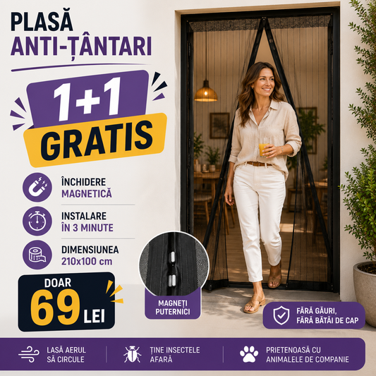 Plasa Magnetica Anti-Insecte 1+1 GRATIS