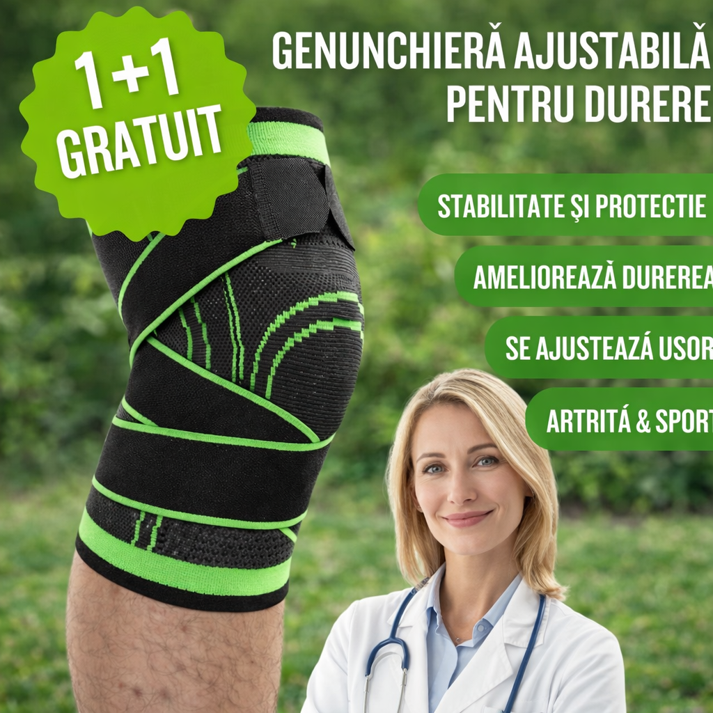 Genunchiera Ajustabila pentru Durere : 1+1 Gratuit – Ortogen